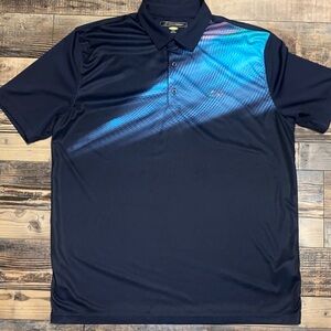 Greg Norman Golf Collection Play Dry Navy Polo with blue accent